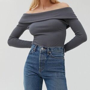 Off-Shoulder Gray Top